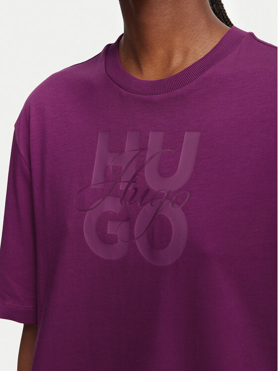 HUGO HUGO Тишърт Dashire_5 50566678 Тъмнорозов Relaxed Fit
