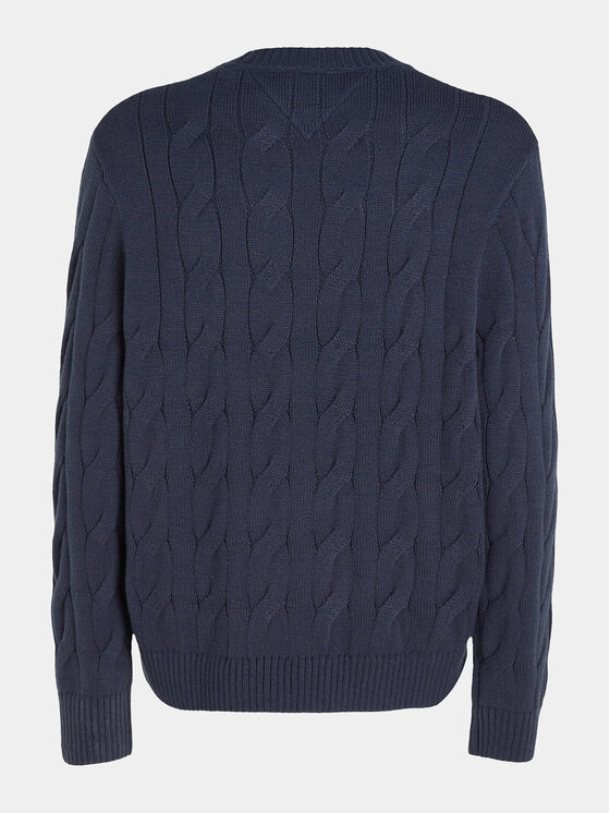 Tommy Jeans Tommy Jeans Pulover Flag DM0DM17762 Mornarsko modra Relaxed Fit