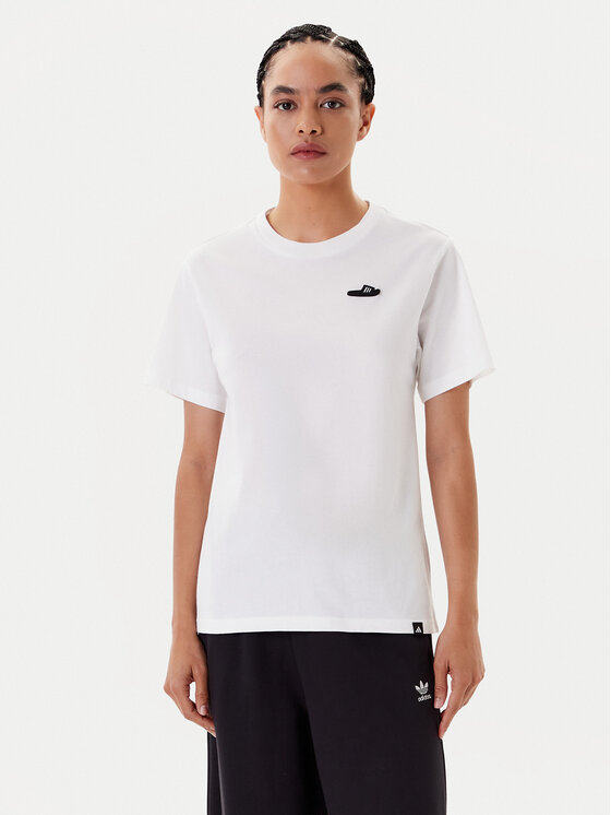 adidas adidas T-Shirt Slide Graphic JY8687 Bílá Regular Fit