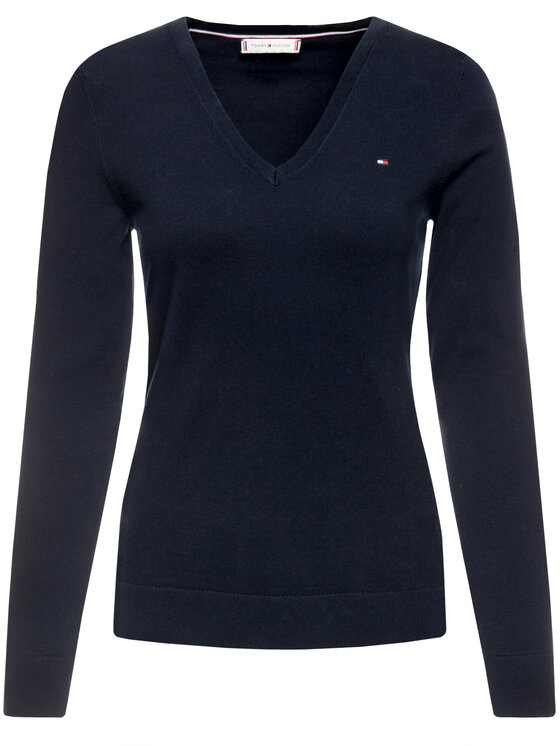 Tommy Hilfiger Tommy Hilfiger Sweter Heritage WW0WW25294 Granatowy Regular Fit