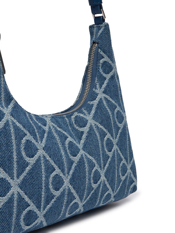 Calvin Klein Calvin Klein Geantă Emblem Aop Denim Shoulder Bag LV04F3431G Albastru