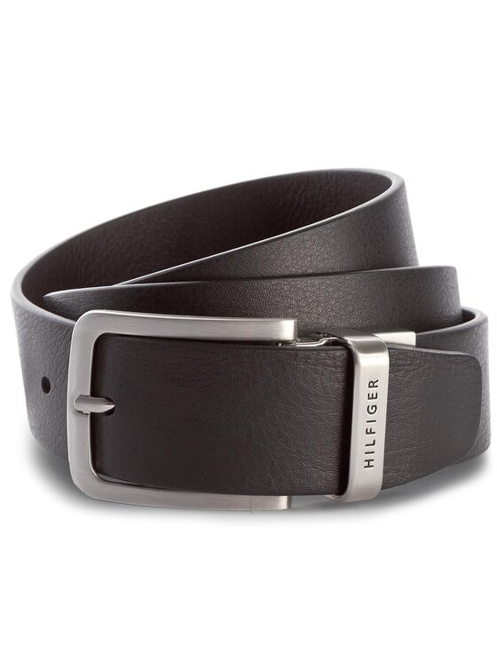 Tommy Hilfiger Pánský pásek Hilfiger Loop Belt 3.5 Rev AM0AM03111 90 Černá