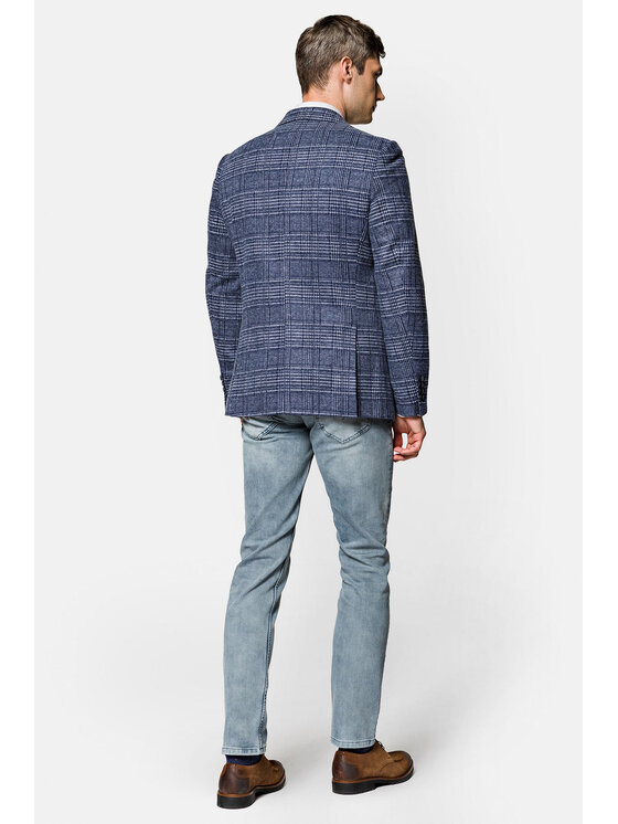 Lancerto Lancerto Marynarka Biella Niebieski Slim Fit