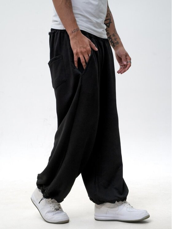 Jigga Wear Jigga Wear Spodnie dresowe 130374 Czarny Baggy Fit