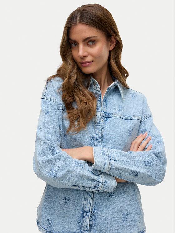 Vero Moda Vero Moda Koszula jeansowa Hayden 10326371 Niebieski Oversize