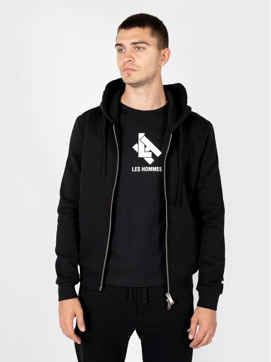 Les Hommes Les Hommes Μπλούζα LBH3004700U Μαύρο Regular Fit