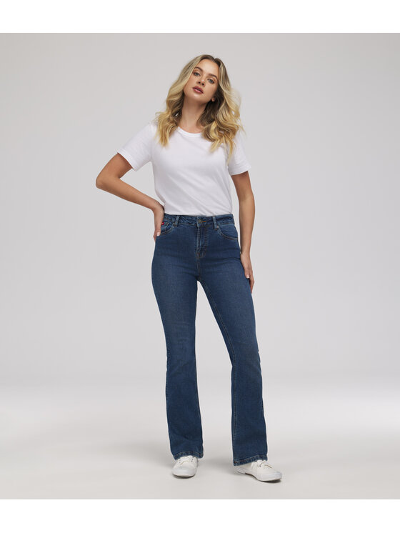 Lee Cooper Lee Cooper Jeansy JEANS D BECCA 2418 STONE USED Niebieski Bootcut Fit