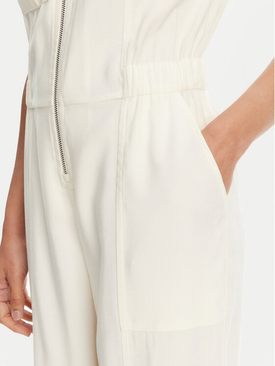 Patrizia Pepe Patrizia Pepe Overal 2T0072 A573 W146 Écru Regular Fit