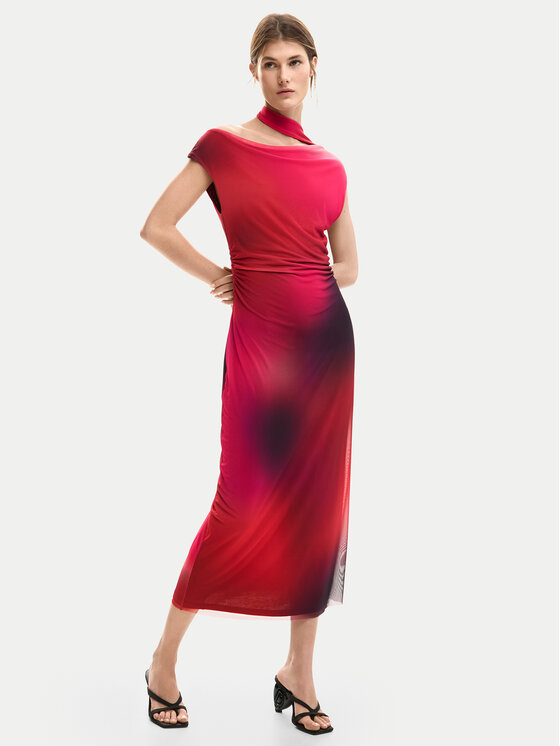 Desigual Desigual Coctailkleid Maine 26SWVK19 Rot Slim Fit