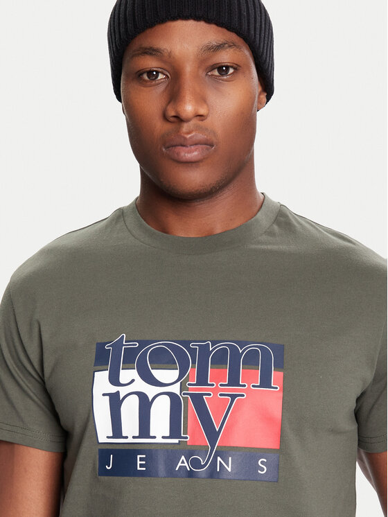 Tommy Jeans Tommy Jeans T-krekls DM0DM21977 Haki Regular Fit