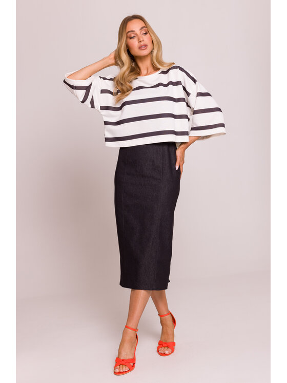 Made of Emotion Made of Emotion Mikina M844 Biela Baggy Fit