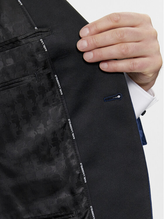 KARL LAGERFELD KARL LAGERFELD Marynarka 155270 541009 Granatowy Slim Fit