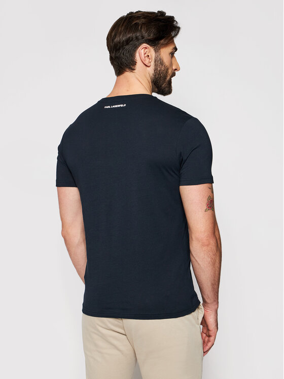 KARL LAGERFELD KARL LAGERFELD T-krekls Crewneck 755061 511251 Tumši zils Regular Fit