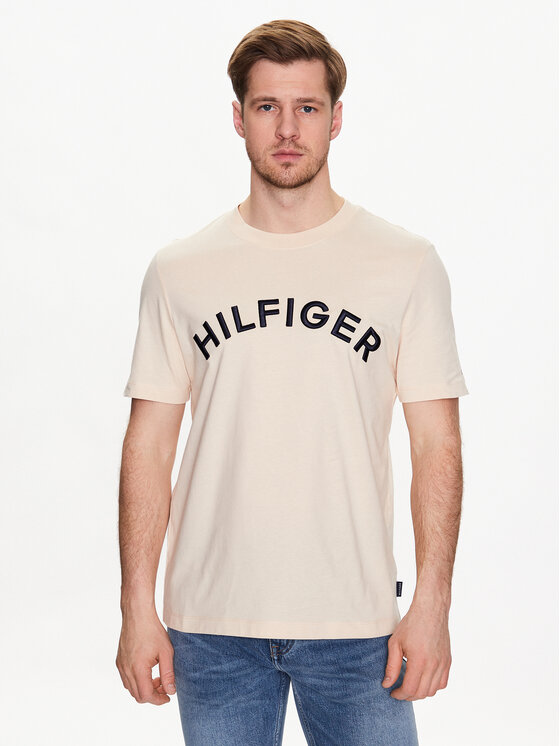 Tommy Hilfiger T-shirt Arched MW0MW30055 Bež Regular Fit