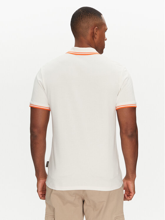 Napapijri Napapijri Тениска с яка и копчета E-Macas NP0A4ID5N1A1 Бял Regular Fit
