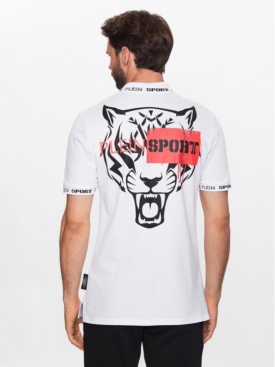Plein Sport Plein Sport Polo Tiger SACC MTK6047 STE003N Bianco Regular Fit