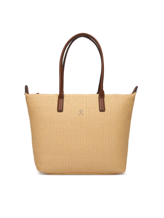 Tommy Hilfiger Tommy Hilfiger Geantă Popette Tote Raffia AW0AW18528 Bej