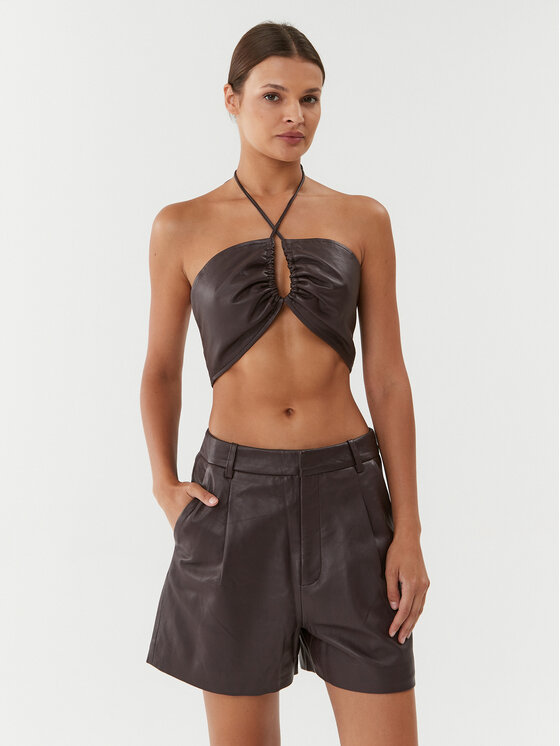 Gestuz Gestuz Top 10908178 Hnedá Slim Fit