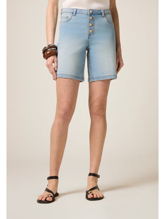 Oltre Oltre Pantaloncini di tessuto P561R008496N024 Turchese Baggy Fit