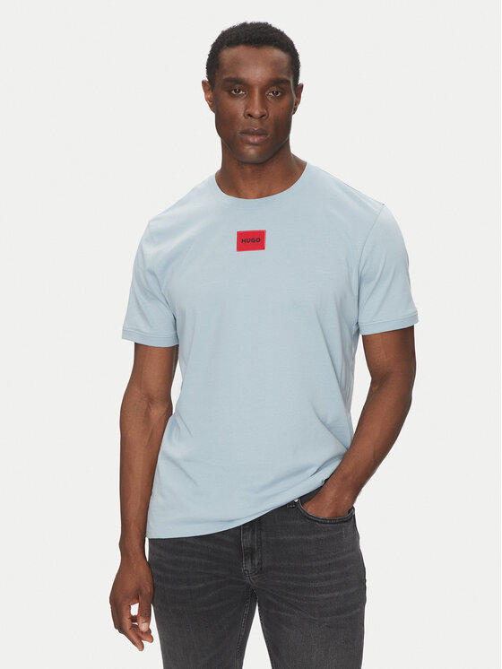HUGO HUGO Tricou Diragolino212 50447978 Albastru Regular Fit