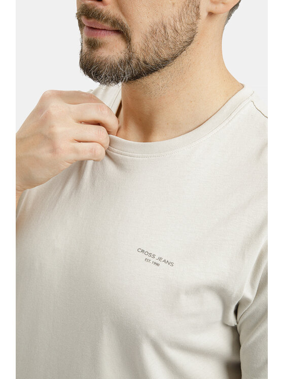 Cross Jeans Cross Jeans T-Shirt 16156-053 Szary Regular Fit