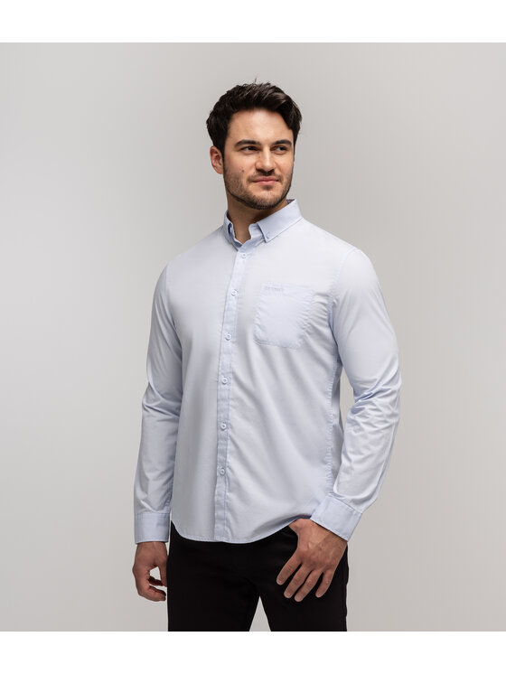 Lee Cooper Lee Cooper Koszula LLOYD OXFORD Niebieski Comfort Fit