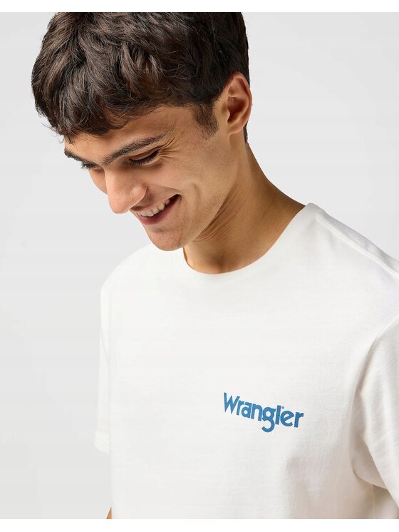 Wrangler Wrangler T-shirt Realxed Tee Bianco Relaxed Fit