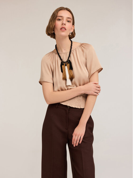 Motivi Motivi Blusa 2726Q001887N0C2 Écru Regular Fit