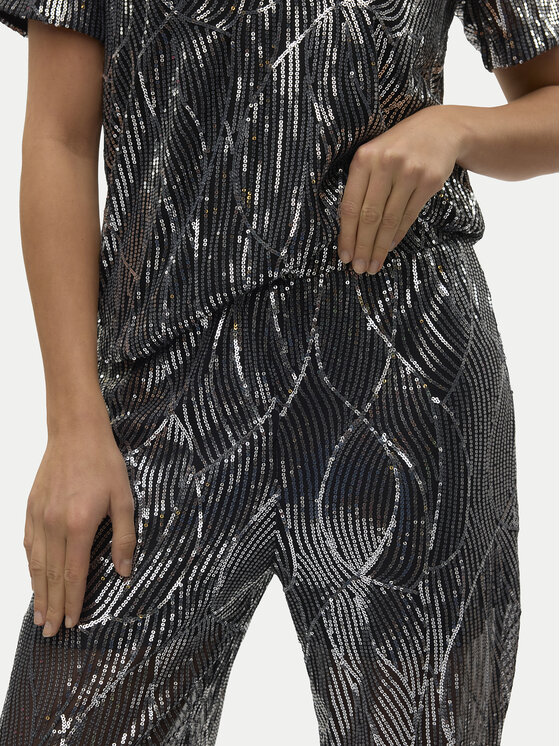 Vero Moda Vero Moda Hlače iz tkanine Ellen 10319016 Črna Straight Fit