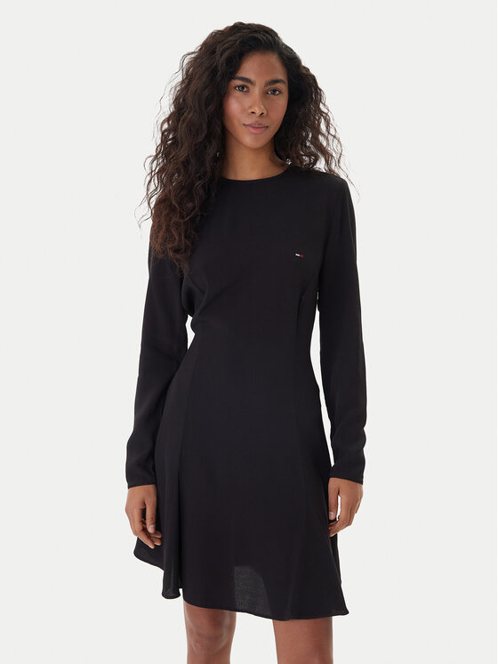 Tommy Jeans Rochie de zi DW0DW21916 Negru Regular Fit