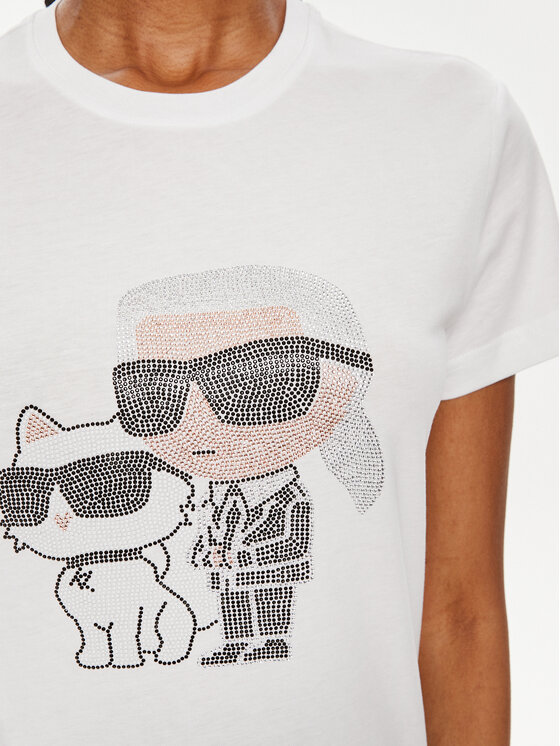 KARL LAGERFELD KARL LAGERFELD T-särk Ikonik 2.0 230W1772 Valge Regular Fit