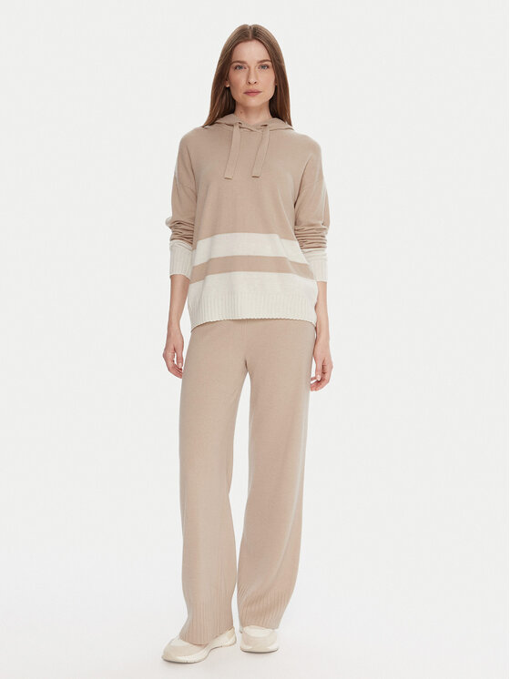 United Colors Of Benetton United Colors Of Benetton Pantaloni in maglia 102HDF00Z Beige Wide Leg