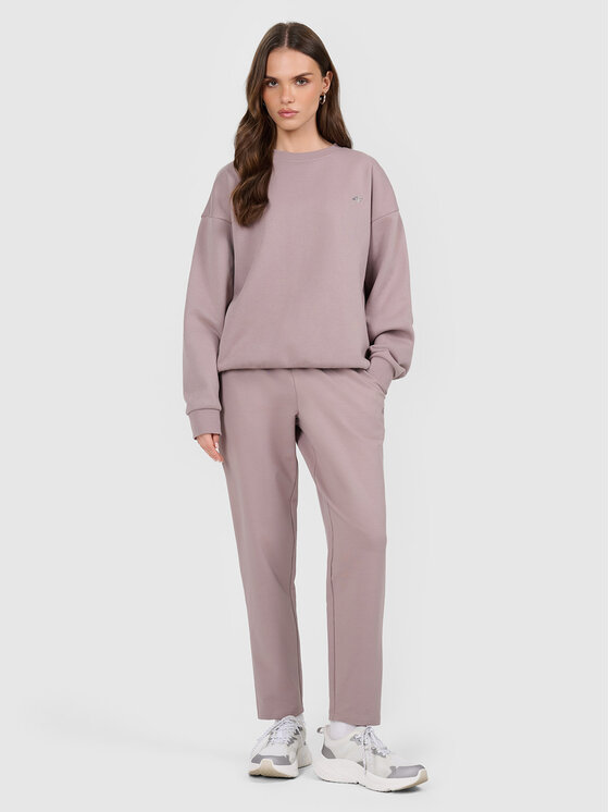 4F 4F Bluza ESSENTIALS Beżowy Loose Fit