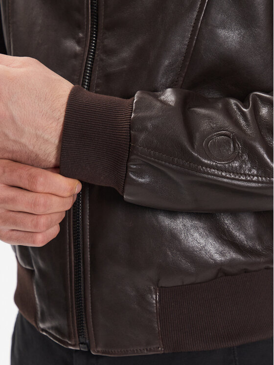 Trussardi Trussardi Lederjacke 52S00865 Braun Regular Fit