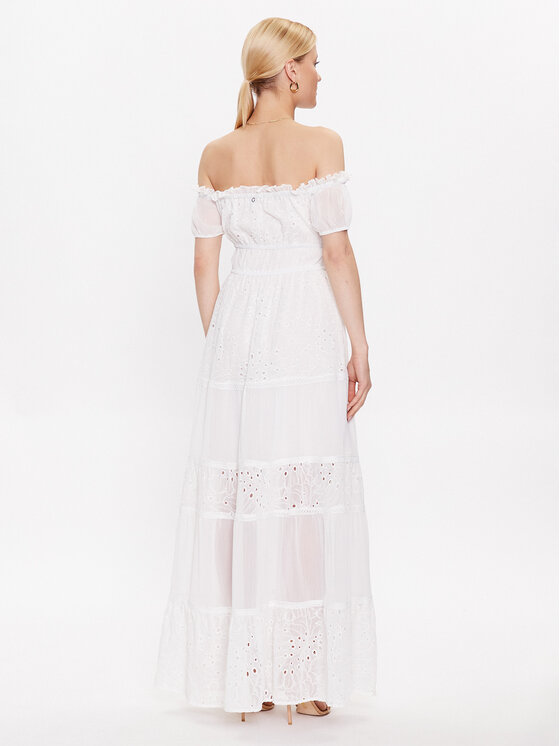 Guess Guess Φόρεμα καλοκαιρινό Zena W3GK51 WFDR2 Λευκό Regular Fit