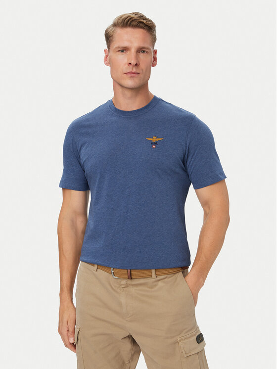 Aeronautica Militare Tricou 262TS1580UJ00372 Albastru Regular Fit