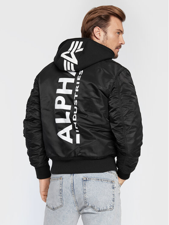 Alpha Industries Alpha Industries Μπόμπερ μπουφάν Back Print 128113 Μαύρο Regular Fit