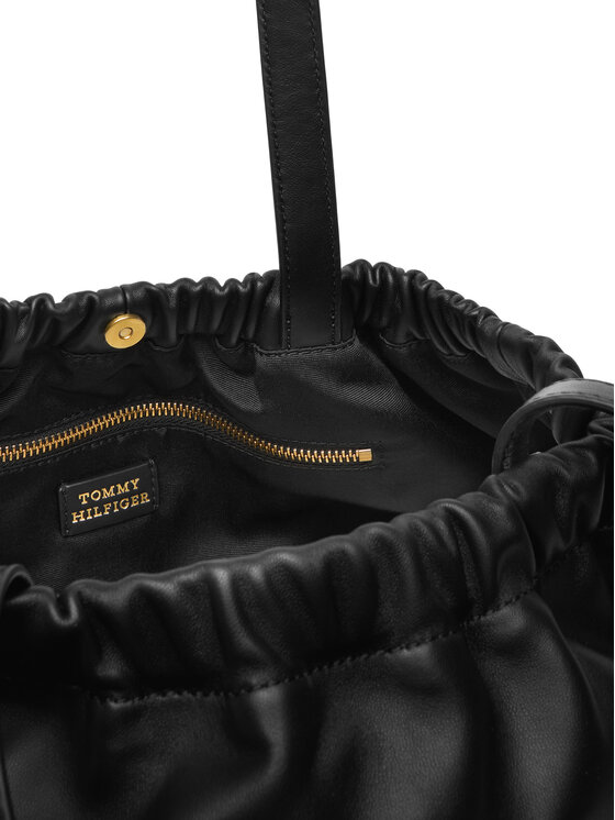 Tommy Hilfiger Tommy Hilfiger Geantă Soft Leather Tote AW0AW18308 Negru