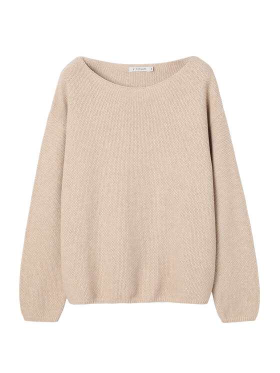 TATUUM TATUUM Sweter MAKSO Beżowy Classic Fit