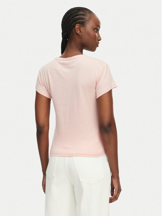 Tommy Hilfiger Tommy Hilfiger Marškinėliai WW0WW48702 Šviesiai rožinė Slim Fit