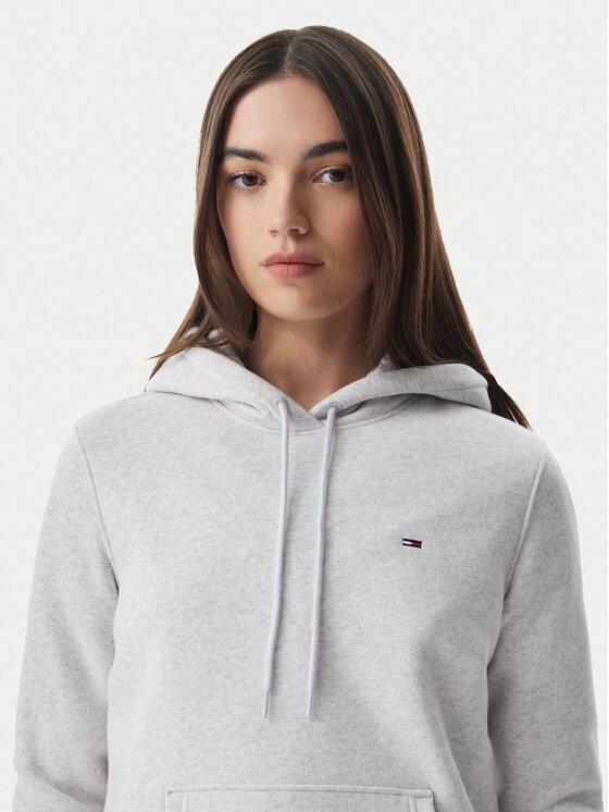 Tommy Jeans Tommy Jeans Džemperis ar kapuci Flag DW0DW19958 Gaiši pelēka Regular Fit