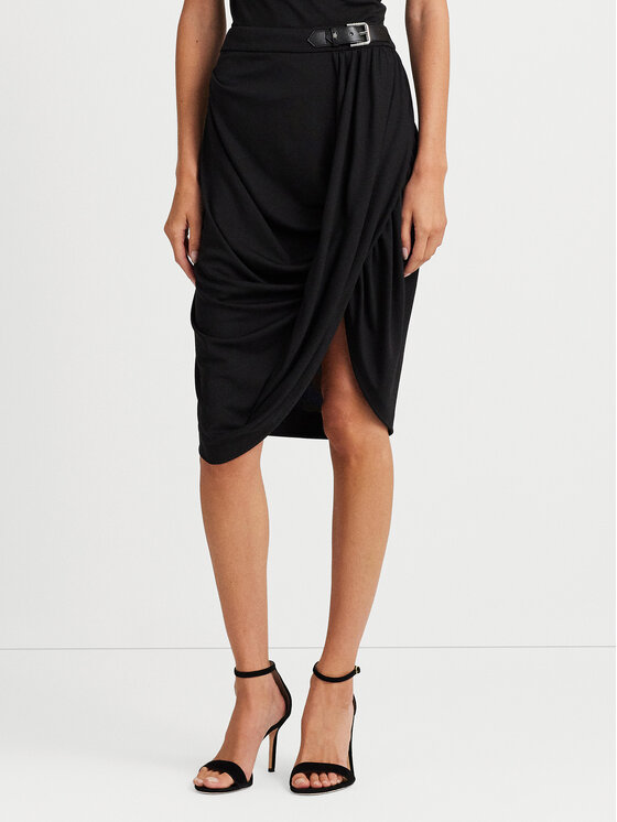 Lauren Ralph Lauren Fustă midi 200925754001 Negru Regular Fit