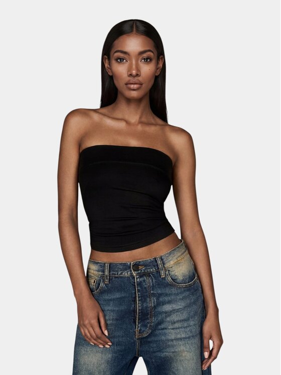 MADE BY SOCIETY MADE BY SOCIETY T-Shirt Bustiera VOID-00 - M27401 Czarny Basic Fit