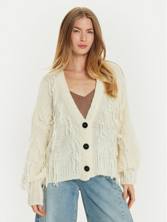ViCOLO ViCOLO Kardiganas 33034S Écru Relaxed Fit