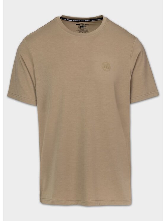 PITBULL PITBULL Koszulka techniczna Casual Sport SMALL LOGO II Brązowy Regular Fit
