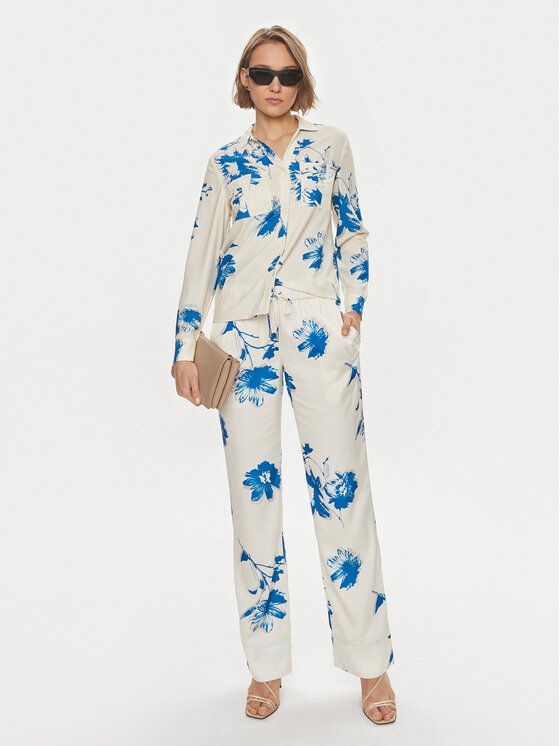 Calvin Klein Calvin Klein Spodnie materiałowe K20K206662 Biały Regular Fit