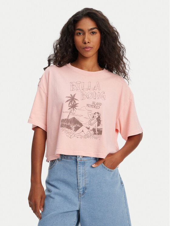 Billabong Billabong T-shirt Island Memories EBJZT00427 Koraljna Oversize