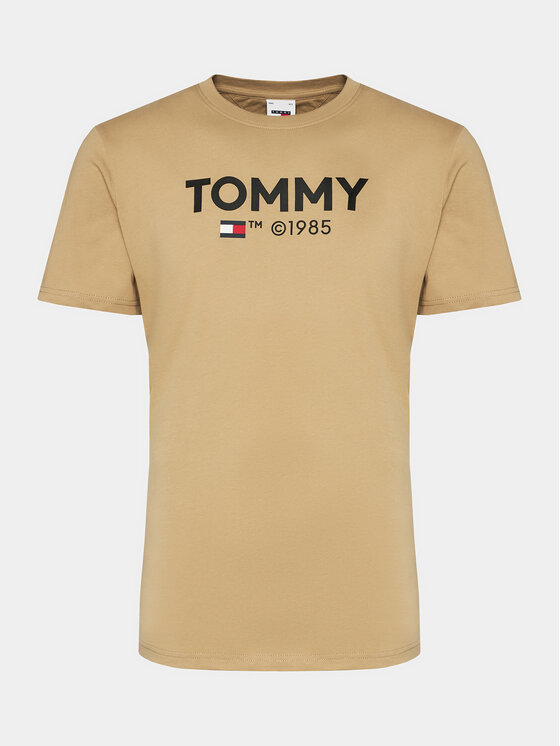 Tommy Jeans Tommy Jeans T-Shirt Essential DM0DM18264 Beżowy Slim Fit
