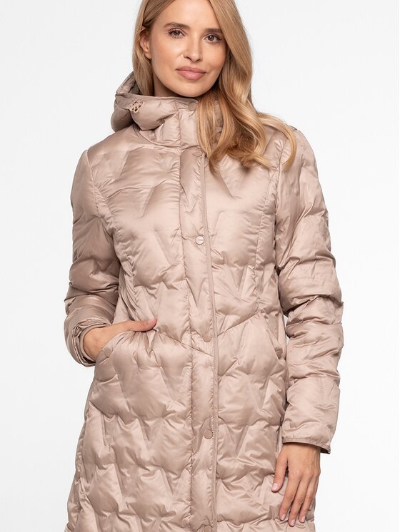 Perso Perso Dámska bunda BLH252020F Béžová Regular Fit