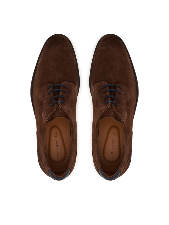 Tommy Hilfiger Tommy Hilfiger Halbschuhe Corporate Dressy Suede Shoe FM0FM05969 Dunkelbraun